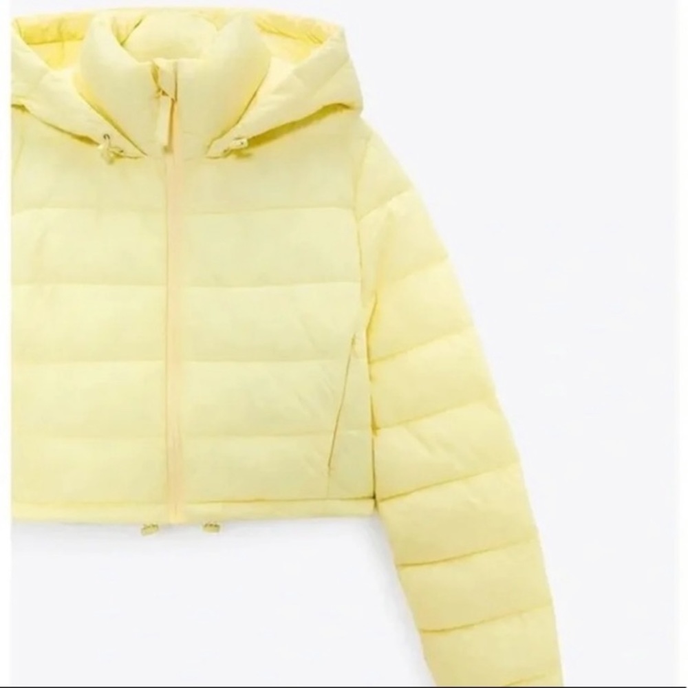 NWT ZARA PUFFER JACKET WATER REPELLENT CROP PUFFY JACKET CROPPED COAT XS - Picture 13 of 16